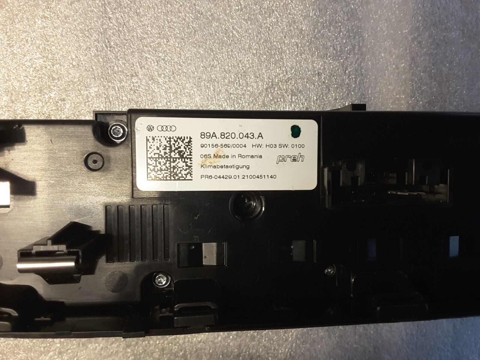 Klimabedienteil Original AUDI A3 Klimatronic 89A820043A