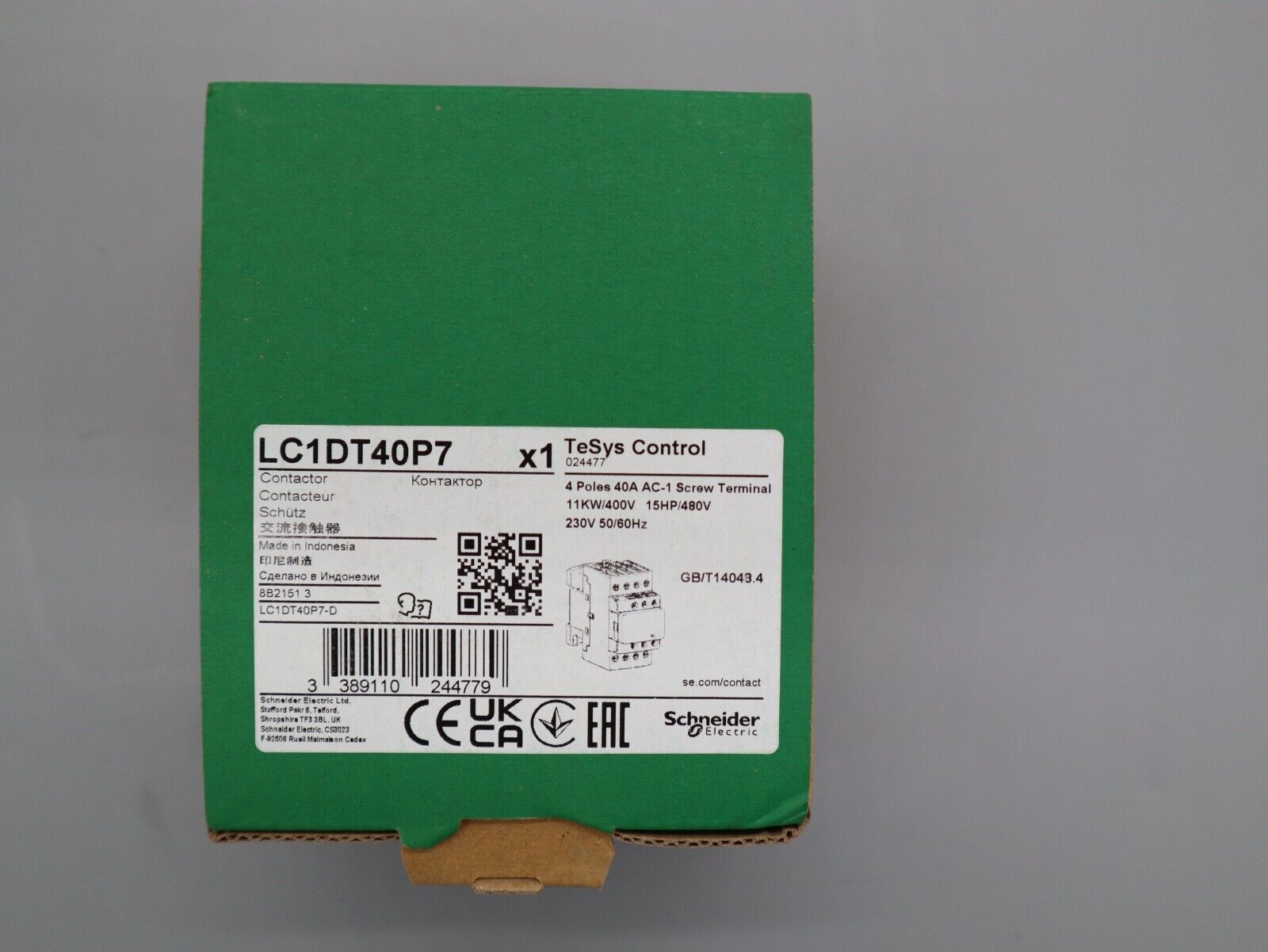 Schneider Electric 024477 LC1DT40P7 Leistungsschütz 40A 230 V AC