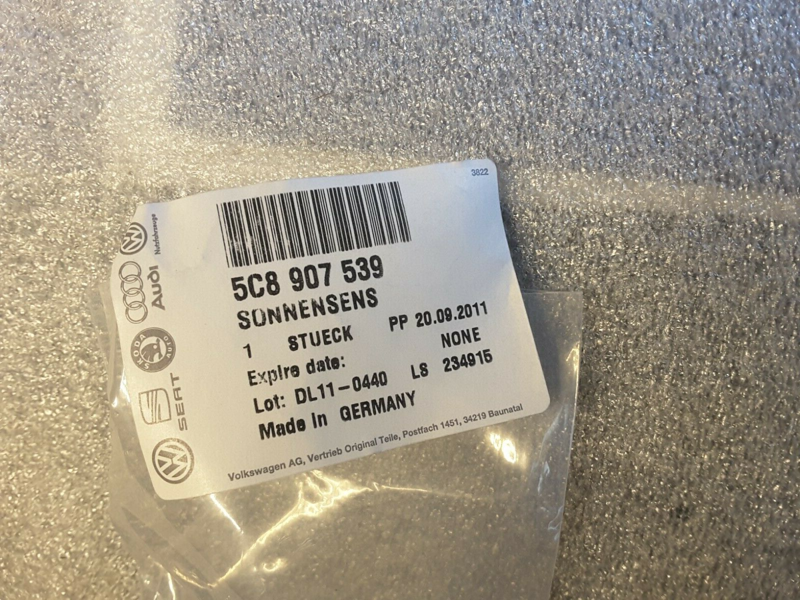 Sonnensensor Lichtsensor Original VW Jetta, 5C8907539 NEU