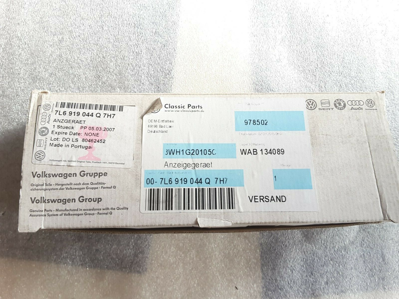 Anzeige Bedieneinheit 7L6919044Q Dach Himmel Uhr Kompass braun VW Touareg 7L6