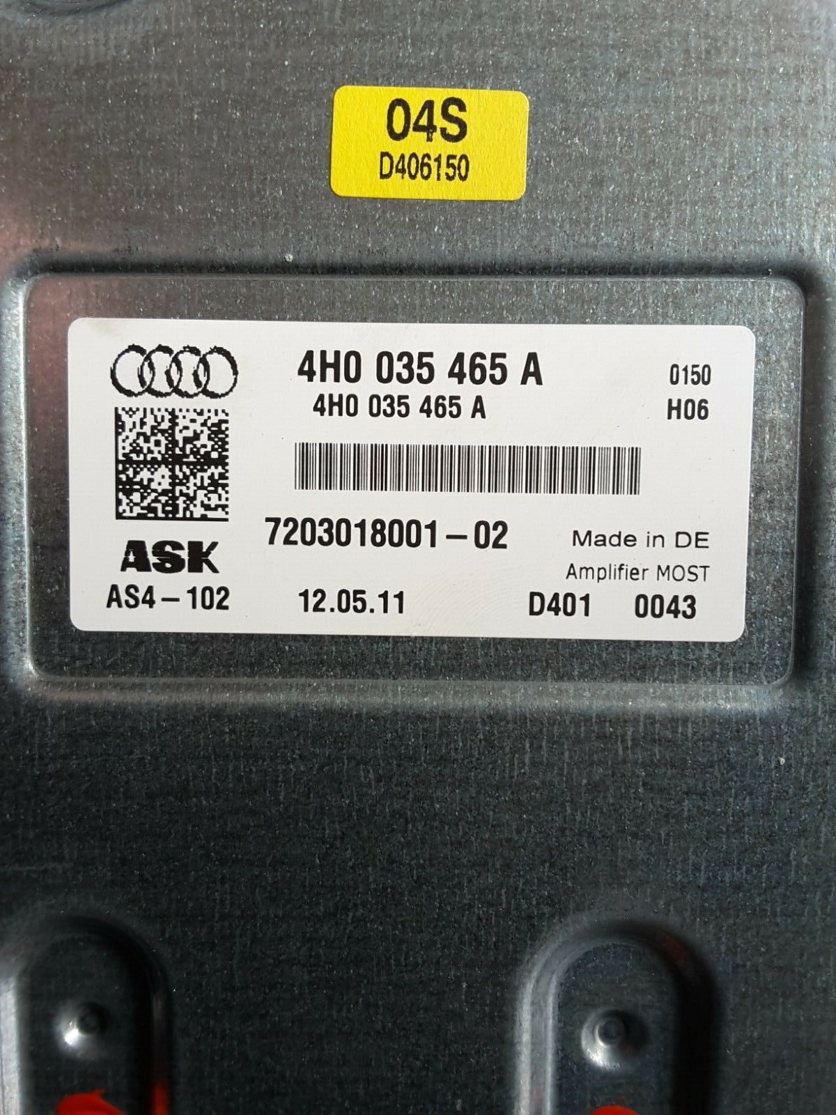 Amplifier Verstärker Original Audi A8 4H B&O Bang Olufsen High End 4H0035465 A