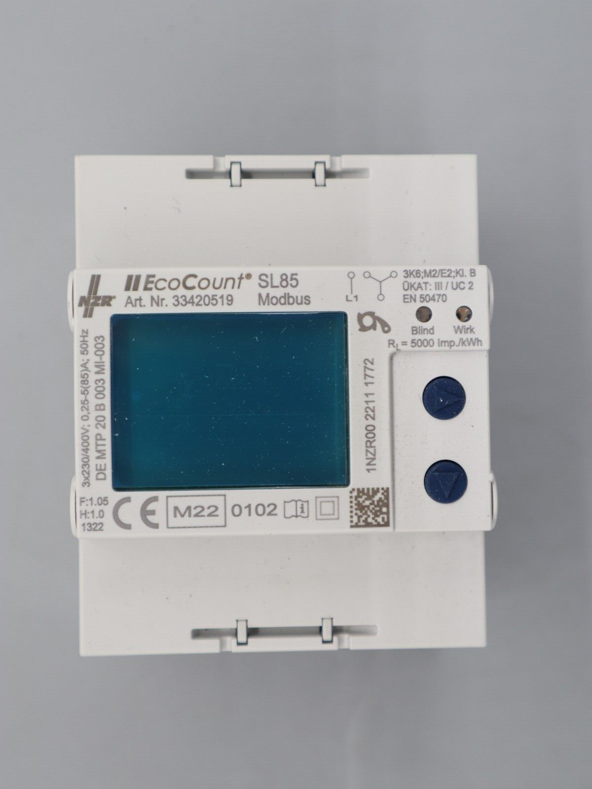 Drehstromzähler EcoCount SL85 mit Modbus (ECM), NZR, Artikelnummer 33320519 NEU