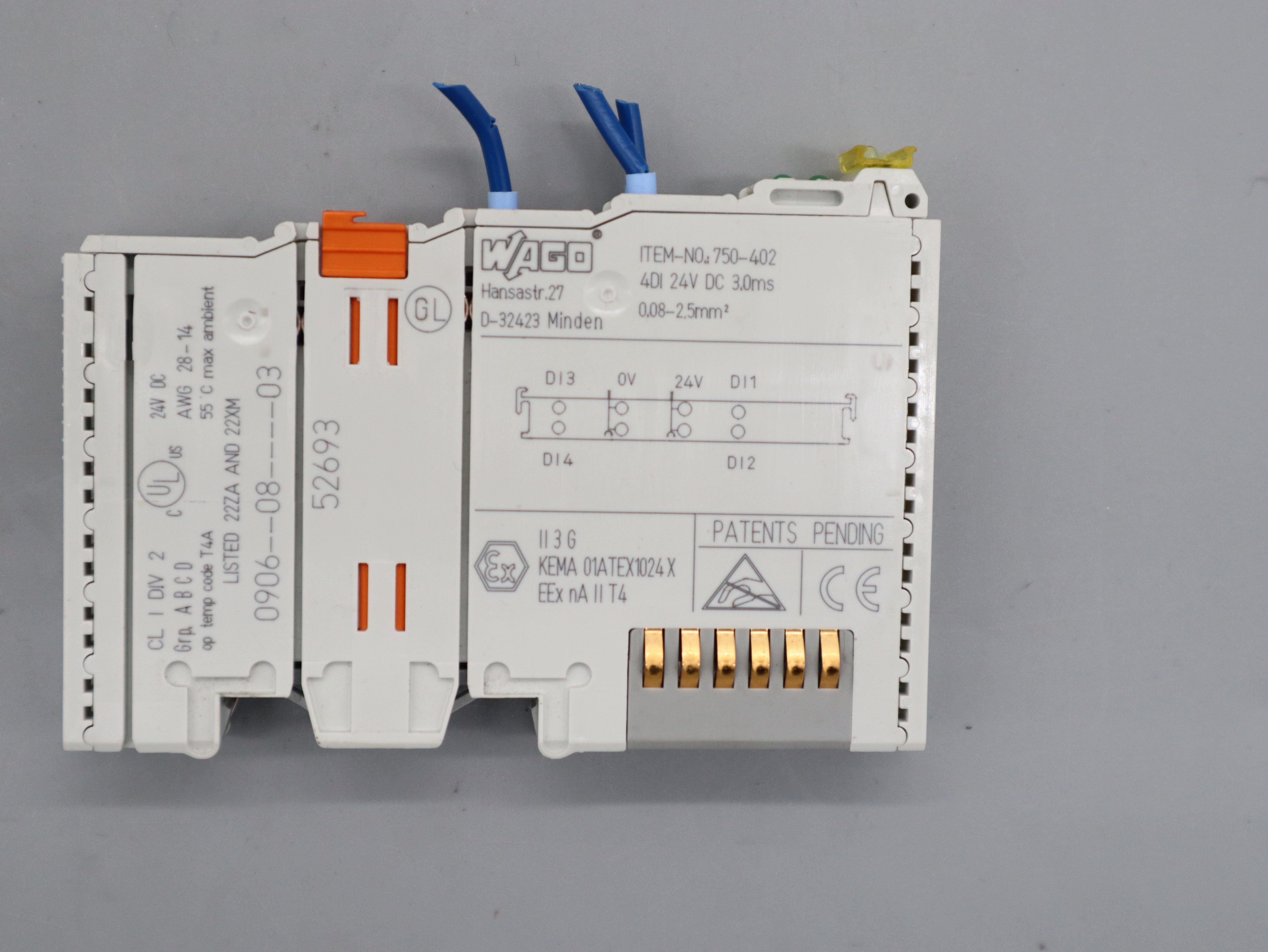 WAGO Digitaleingangsmodul 750-402 4-Kanal-Digitaleingang digital input 24V DC