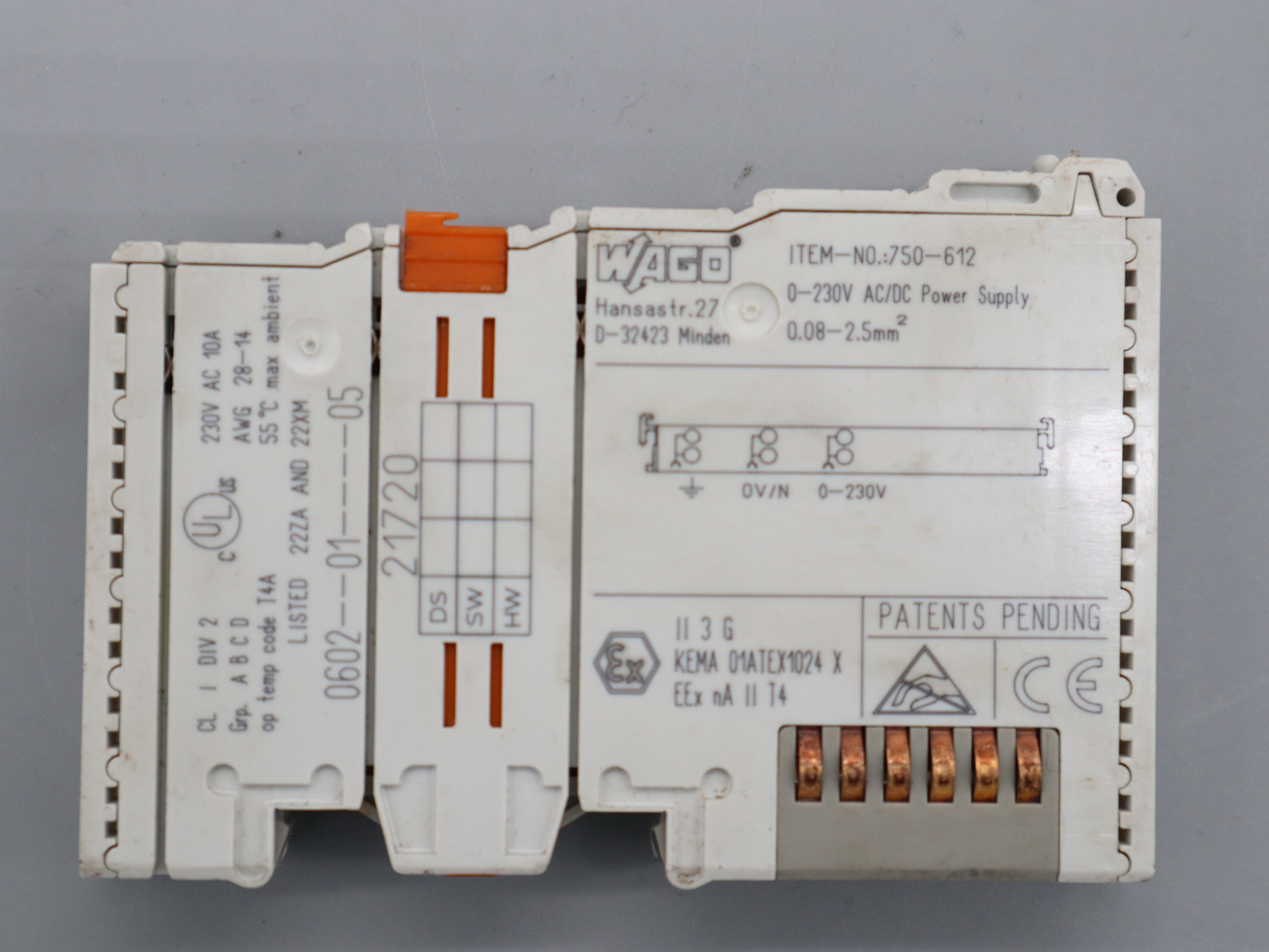 Wago 750-612 Potentialeinspeisung 0-230V AC/DC Power Supply