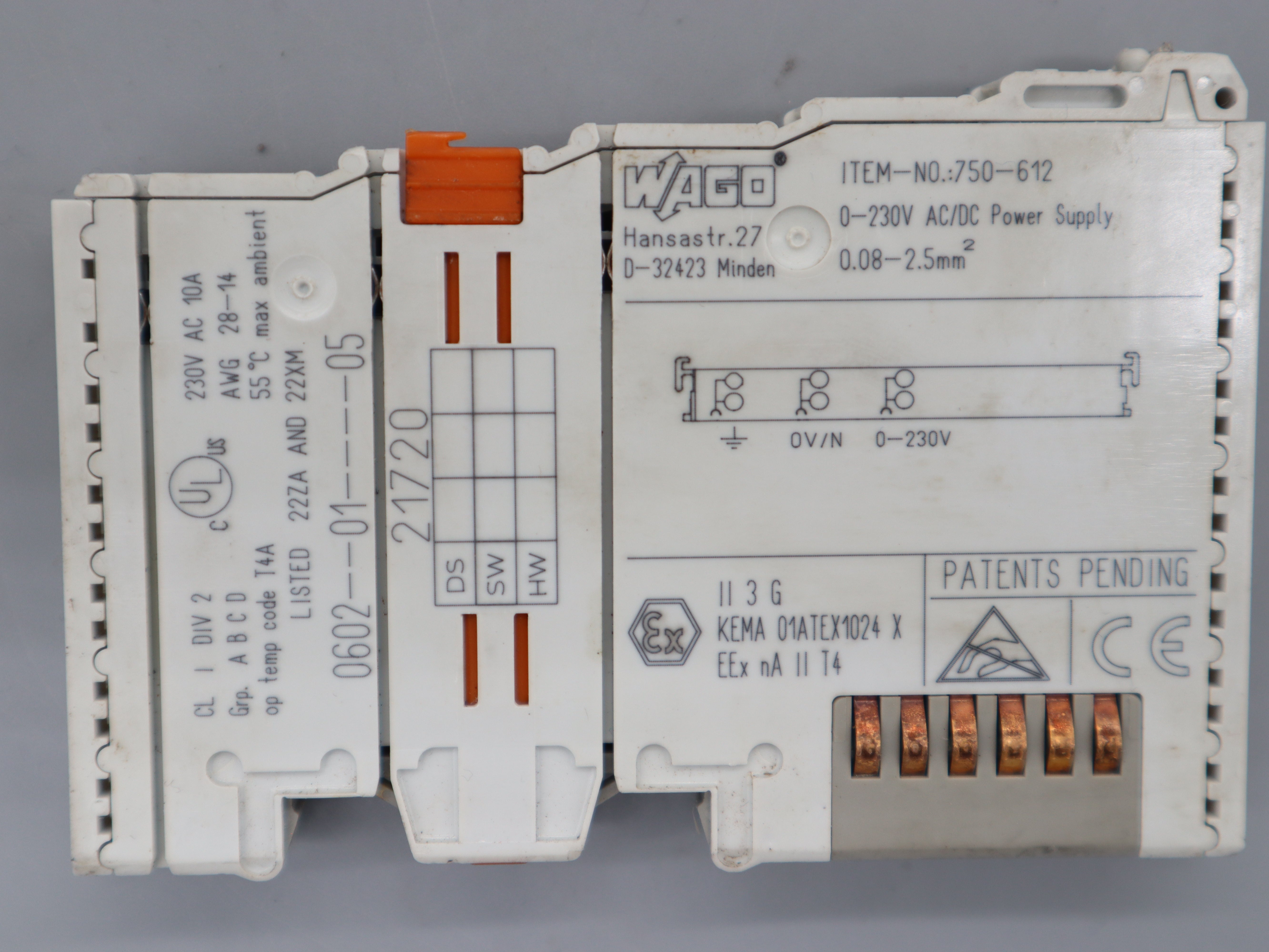 Wago 750-612 Potentialeinspeisung 0-230V AC/DC Power Supply