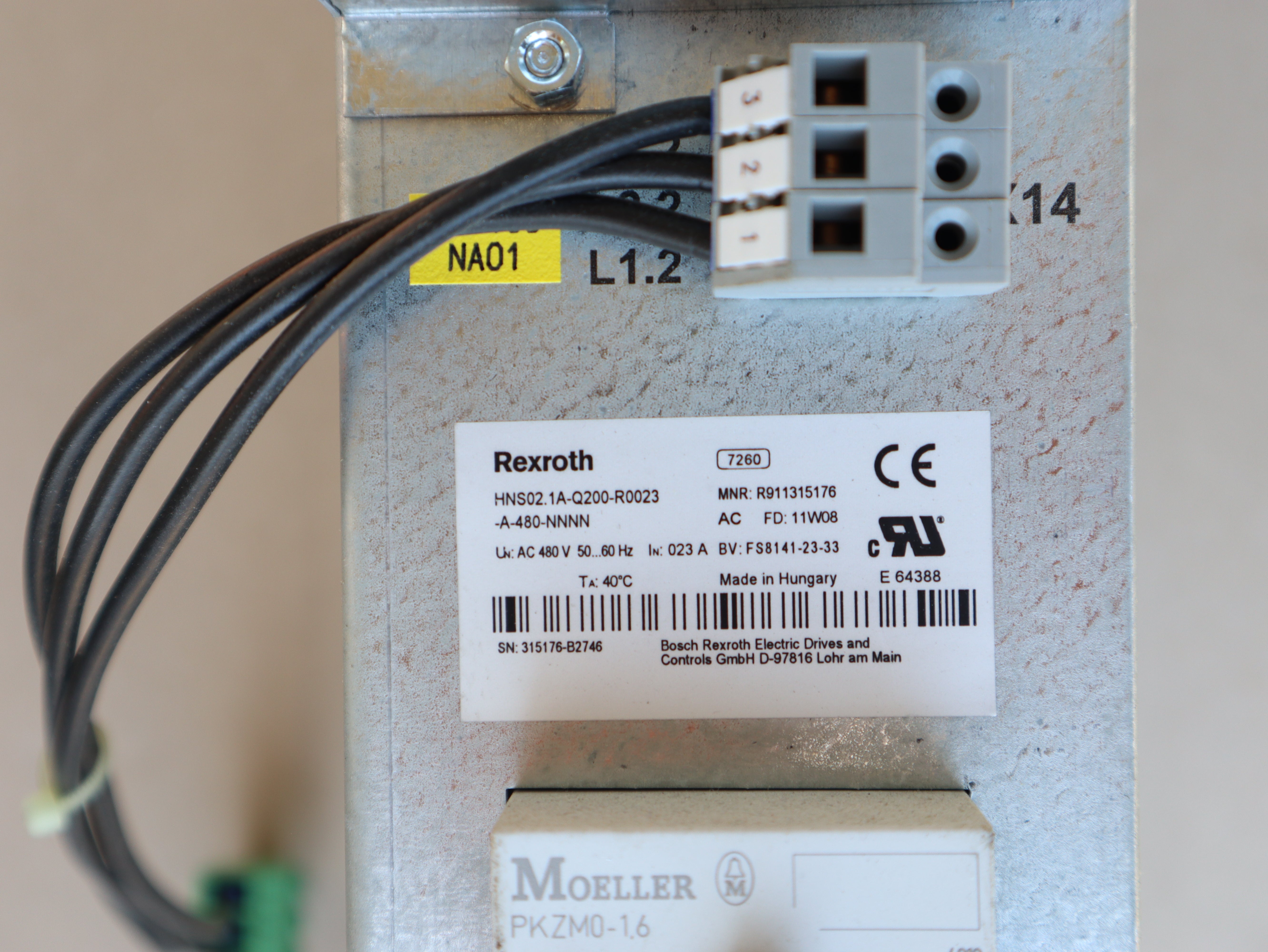 REXROTH Netzdrossel HNL02.1R-0980-N0023-A-480-NNNN MNR:R911321314 TOP!!!
