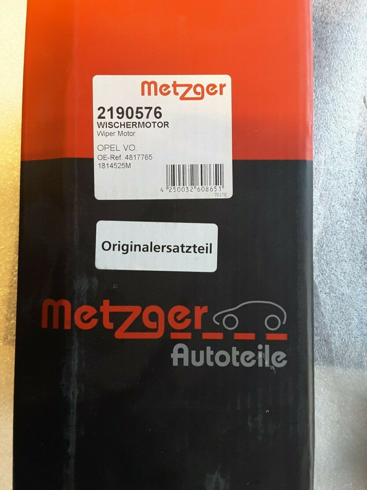 Wischermotor ORIGINAL METZGER 2190576 für OPEL ANTARA L07 vorne CDTI Neu

