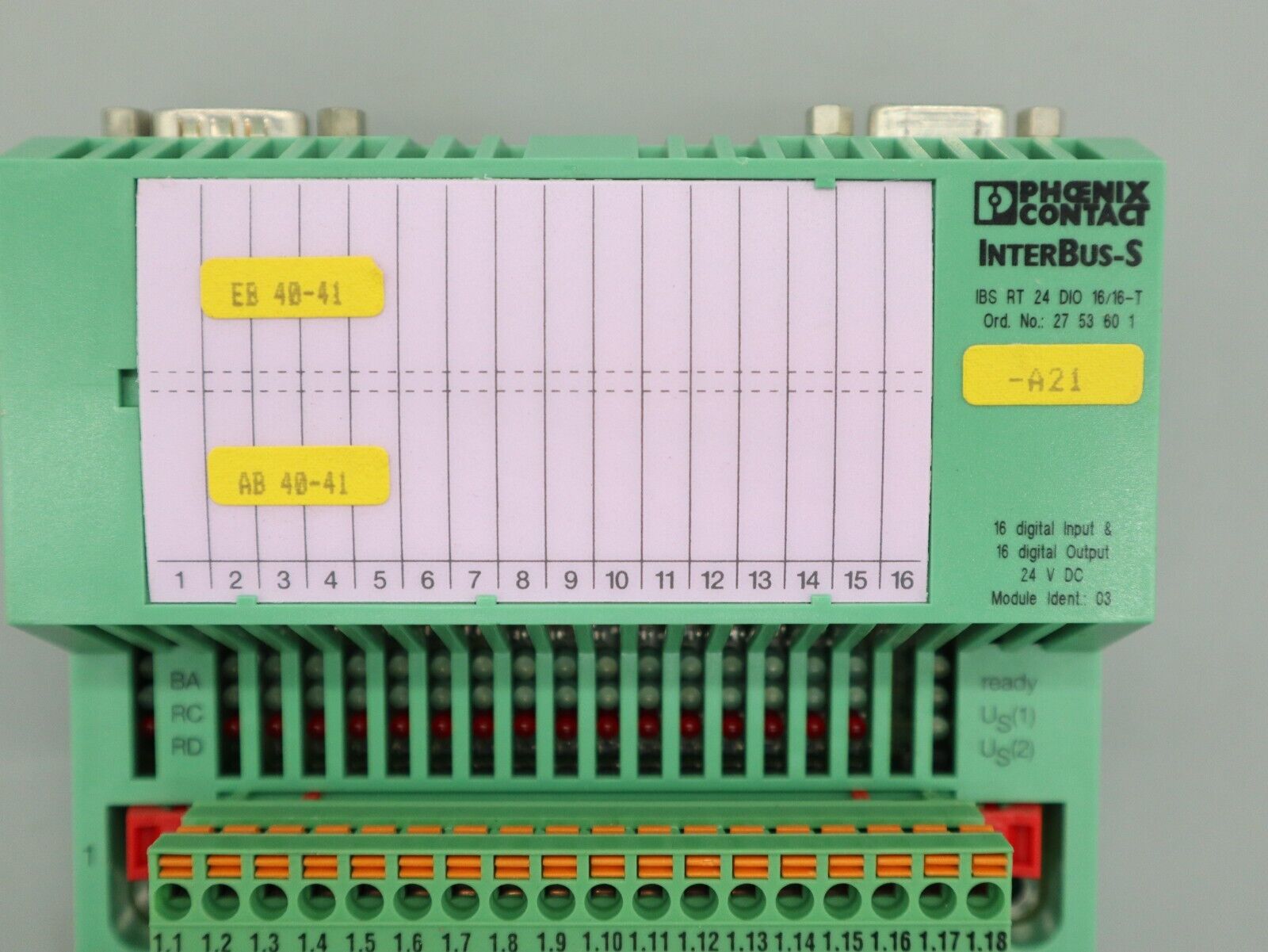 Phoenix Contact Ein-/Ausgabemodul Modul IBS RT 24 DIO 16/16-T I/O Modul 2753601