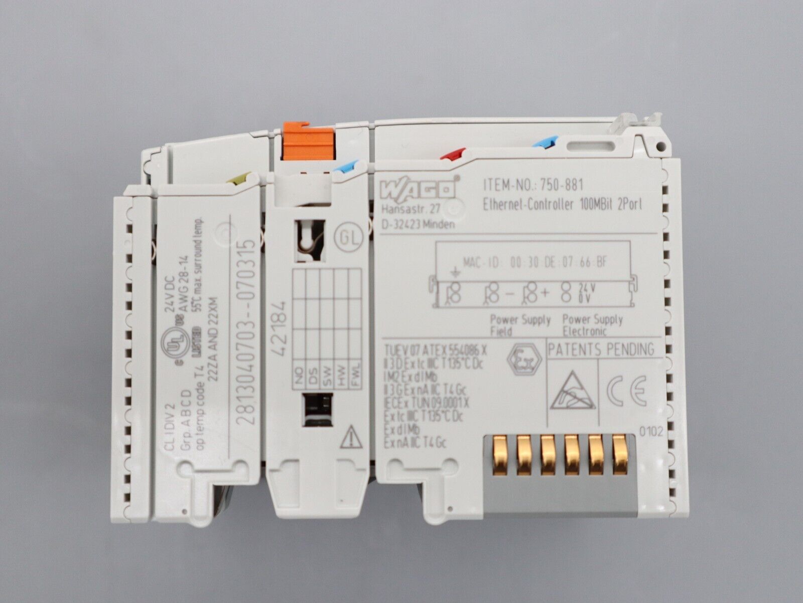 Wago 750-881 IO System Ethernet Controller 100Mbit 2 Port Feldbuskontroller