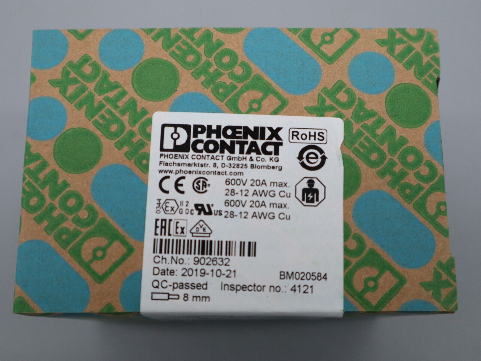 Phoenix Contact 3244067 Typ MSB 2,5 -M 50 Stück NEU