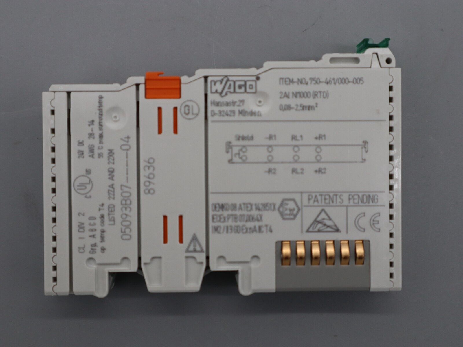 Wago IO System 750-461/000-005 Analogeingabe 2-fach NI1000 (RTD)