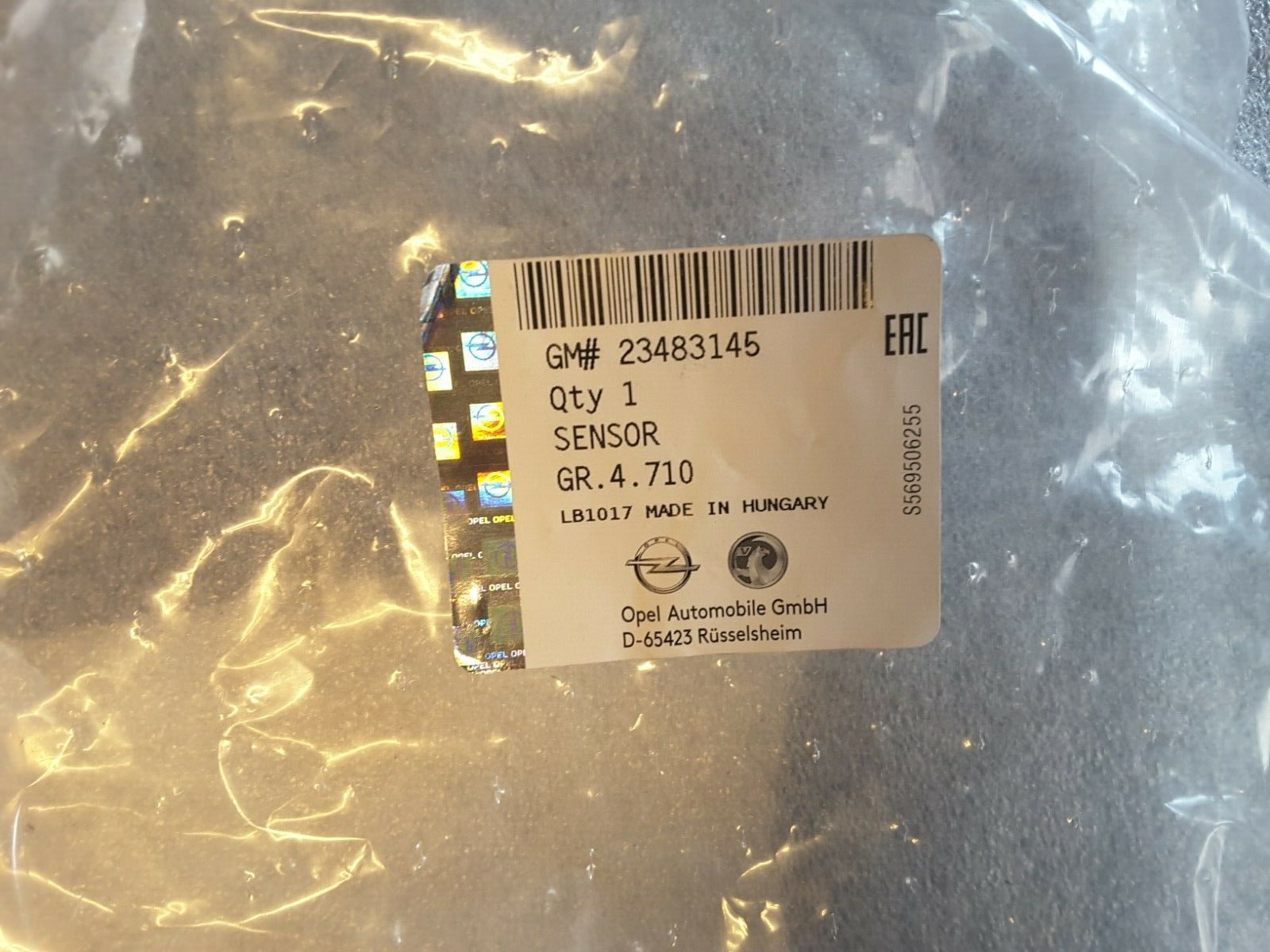 Sensor ABS, velocidad de rueda eje delantero, izquierdo, derecho Original Opel 23483145 Nuevo.

