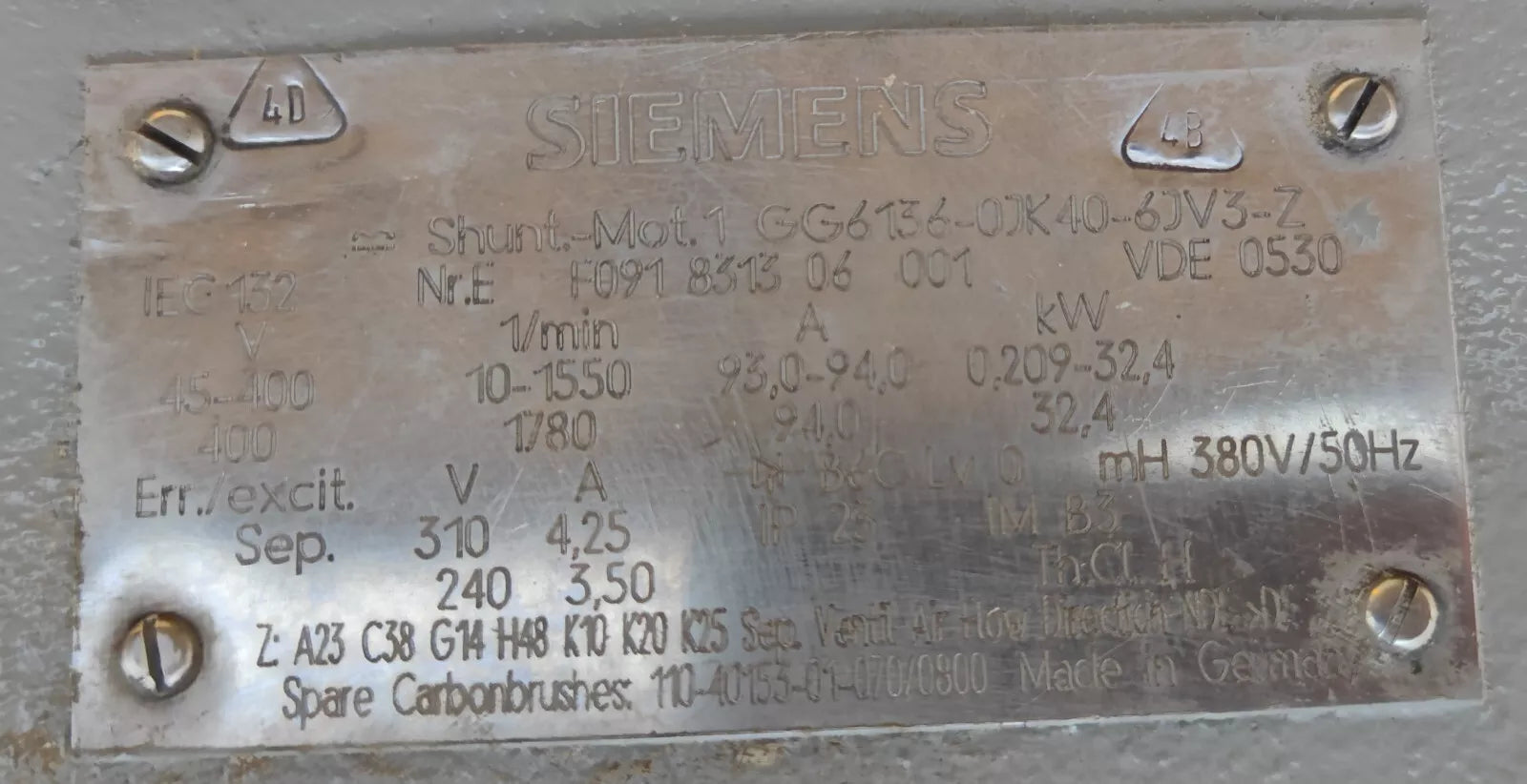 Siemens Servomotor 1GG6136-0JK40-6JV3-Z